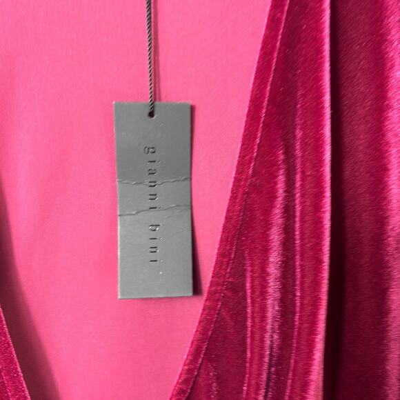 GIANNI BINI LIGHTON WRAP MERLOT WOMEN XS MINI DRESS BRAND NEW WITH TAGS - Picture 4 of 6